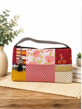 Sevya Handmade Patchwork Kantha Crossbody Bag Boho Artisan Fair Trade
